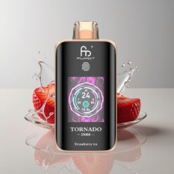 Australia Wholesaler Fumot Tornado 25000 Puffs Strawberry Ice Rechargeable 20ml HD Screen Type-C